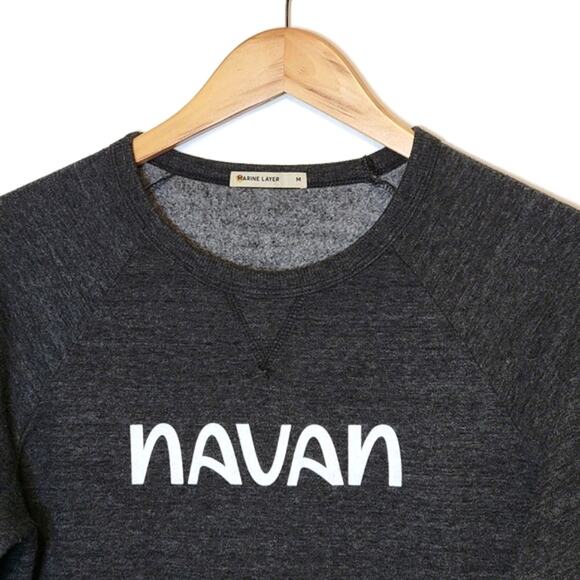 Marine Layer Navan Graphic Crew Neck Gray Sweatshirt Long Sleeve Casual Size M - Picture 2 of 10